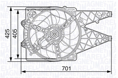 Ventilator - Ventilator radiator (cu carcasa) potrivit FIAT DOBLO, DOBLO CARGO 1.3D-2.0D 01.10-