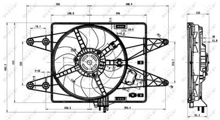 Ventilator radiator potrivit FIAT DOBLO, DOBLO/MINIVAN 1.9D dupa 2001 (cu carcasa) [2]