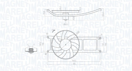 Ventilator - Ventilator radiator (cu carcasa) potrivit FIAT PANDA, PANDA/HATCHBACK 1.1/1.2/1.2CNG 09.03-