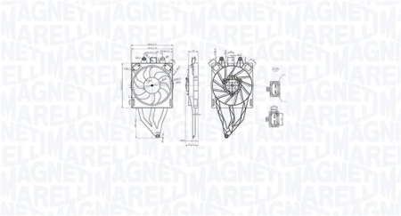 Ventilator radiator potrivit FIAT PANDA, PANDA/HATCHBACK 1.1-1.4CNG dupa 2003 (cu carcasa) [1]