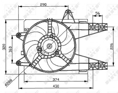 Ventilator radiator (cu carcasa) potrivit FIAT PUNTO; LANCIA Y 1.1/1.2 09.93-09.03 Racire - Ventilator radiator (cu carcasa) potrivit FIAT PUNTO; LANCIA Y 1.1/1.2 09.93-09.03