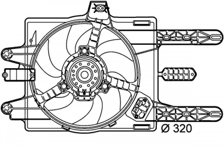 Ventilator radiator (cu carcasa) potrivit FIAT PUNTO; LANCIA Y 1.1/1.2 09.93-09.03 [1]