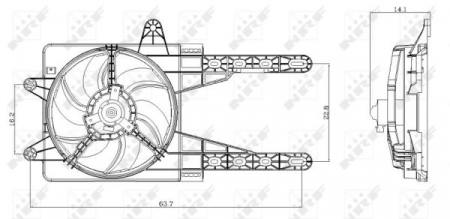 Ventilator radiator (cu carcasa) potrivit FIAT PUNTO; LANCIA Y 1.1-1.6 09.93-09.03 [1]