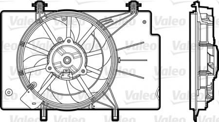 Ventilator - Ventilator radiator (cu carcasa) potrivit FORD B-MAX, FIESTA VI 1.25-1.6D 06.08-