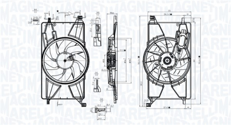 Ventilator radiator potrivit FORD C-MAX II, FOCUS III, FOCUS III/HATCHBACK, GRAND C-MAX 1.6-Electric 2010-2020 (cu carcasa) [2]