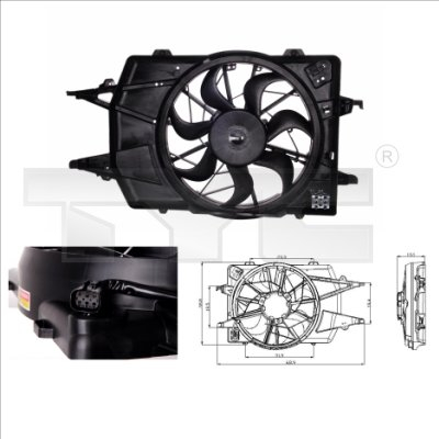 Ventilator radiator (cu carcasa) potrivit FORD FOCUS I 1.4-2.0 10.98-11.04 [2]