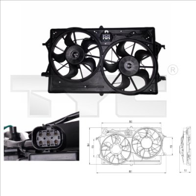 Ventilator radiator (cu carcasa) potrivit FORD FOCUS I 1.4-2.0 1998-2005 [1]