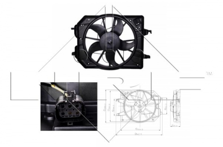 Ventilator radiator (cu carcasa) potrivit FORD FOCUS I, FOCUS I/KOMBI 1.4/1.6/1.6ALK 10.98-03.05 [0]