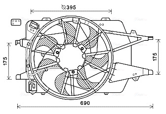 Ventilator radiator (cu carcasa) potrivit FORD FOCUS I, FOCUS I/KOMBI 1.4-2.0 08.98-03.05 [2]