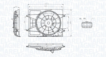 Ventilator radiator potrivit HYUNDAI I30; KIA CEE'D, PRO CEE'D 1.4/1.6/1.6LPG 2006-2013 (cu carcasa) [2]
