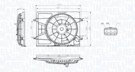 Ventilator radiator (cu carcasa) potrivit HYUNDAI I30; KIA CEE'D, PRO CEE'D 1.4-1.6LPG 12.06-02.13 [1]