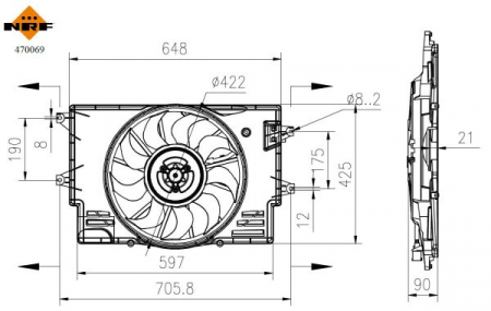 Ventilator radiator (cu carcasa) potrivit HYUNDAI I30; KIA CEED, PROCEED, XCEED 1.6D/1.6DH 03.18- [2]