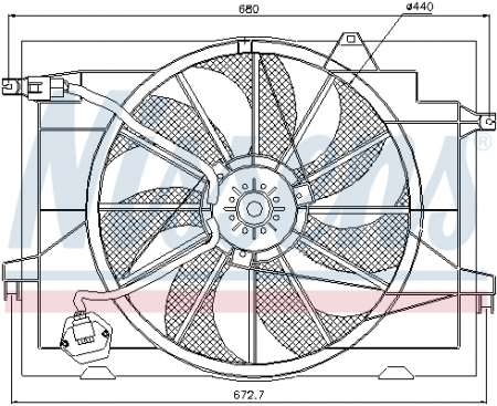Ventilator - Ventilator radiator (cu carcasa) potrivit HYUNDAI TUCSON; KIA SPORTAGE II 2.0/2.0D 08.04-