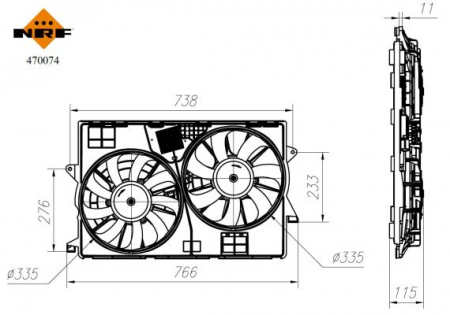 Ventilator radiator (cu carcasa) potrivit JEEP CHEROKEE 2.0-3.2 11.13- [2]