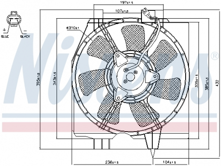 Ventilator radiator (cu carcasa) potrivit MAZDA PREMACY 1.9/2.0 07.99-03.05 [2]