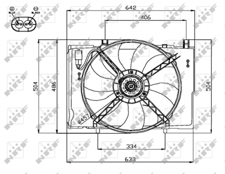 Ventilator - Ventilator radiator (cu carcasa) potrivit MERCEDES 124 (C124), C T-MODEL (S202), C (W202), CLK (A208), CLK (C208), E T-MODEL (S210), E (VF210), E (W210), SLK (R170) 2.0-3.2 10.92-04.04