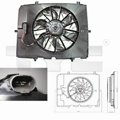 Ventilator radiator (cu carcasa) potrivit MERCEDES C T-MODEL (S202), C (W202), E T-MODEL (S210), E (W210) 1.8-3.2 03.93-03.03 [2]