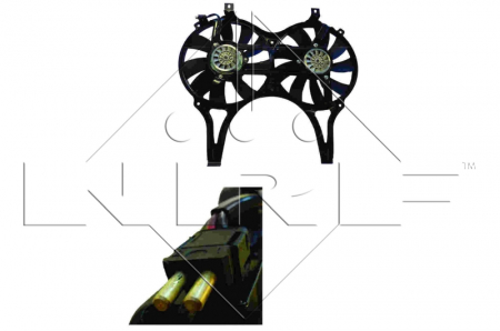 Ventilator - Ventilator radiator potrivit MERCEDES E T-MODEL (S210), E (W210) 2.0-5.4 1995-2003 - (cu carcasa)