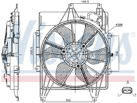 Ventilator - Ventilator radiator (cu carcasa) potrivit NISSAN KUBISTAR; RENAULT CLIO II, KANGOO, KANGOO BE BOP, KANGOO EXPRESS, KANGOO II, MEGANE I, MEGANE I CLASSIC, MEGANE I COACH 1.2-Electric 08.95-