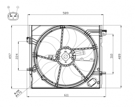 Ventilator - Ventilator radiator (cu carcasa) potrivit NISSAN QASHQAI II; RENAULT KADJAR 1.2/1.3 11.13-