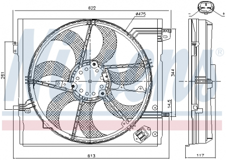 Ventilator - Ventilator radiator (cu carcasa) potrivit NISSAN QASHQAI II; RENAULT KADJAR 1.2-1.6D 11.13-