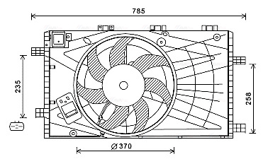 Piese Auto - Ventilator radiator (cu carcasa) potrivit OPEL INSIGNIA A; SAAB 9-5 1.6 07.08-03.17
