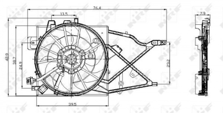 Ventilator radiator potrivit OPEL VECTRA B 1.6-2.6 1995-2003 (cu carcasa) [3]