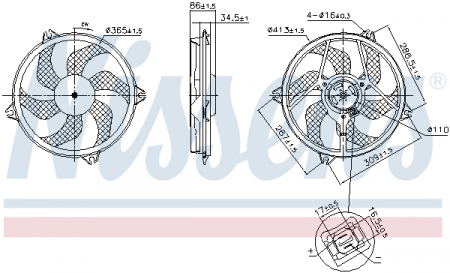 Ventilator radiator (cu carcasa) potrivit PEUGEOT 406 1.8-2.2 06.98-10.04 [2]