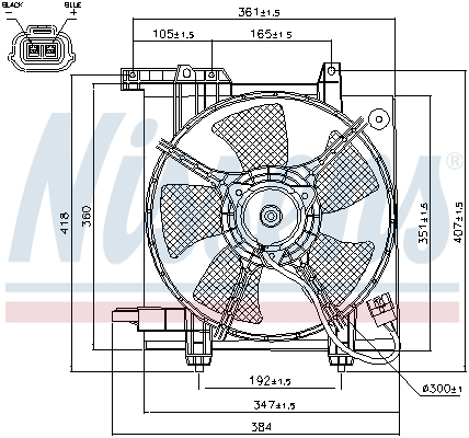 Ventilator radiator (cu carcasa) potrivit SUBARU LEGACY III, OUTBACK 2.0/2.5 10.98-08.03 [0]