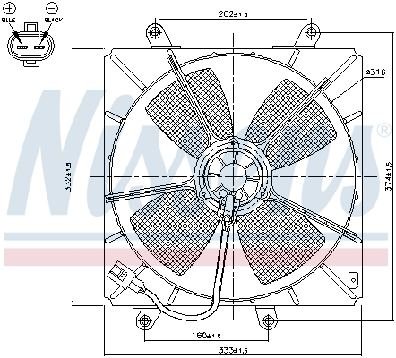 Ventilator radiator (cu carcasa) potrivit TOYOTA CARINA E VI 1.6/1.8/2.0 04.92-09.97 [0]