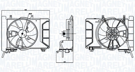 Ventilator - Ventilator radiator potrivit TOYOTA YARIS 1.0 2010-2020 (cu carcasa)
