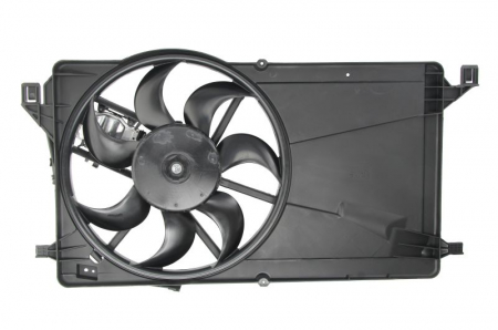 Ventilator - Ventilator radiator potrivit VOLVO C30, S40 II, V50; FORD FOCUS C-MAX, FOCUS II 1.6D-2.0LPG 2003-2012 - (cu carcasa)