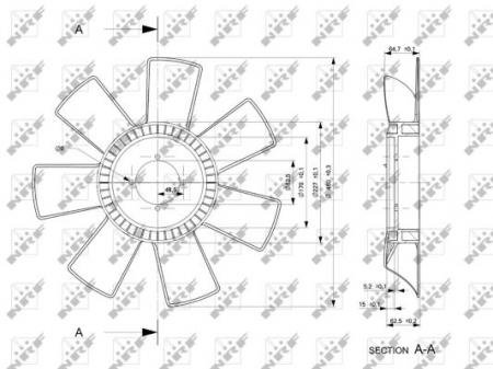 Ventilator radiator (diameter 460mm, numar lame 7) potrivit IVECO EUROCARGO I-III 8060.25R.4200-F4AE3681D 01.91-09.15 [1]