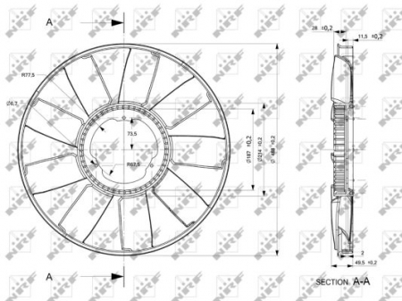 Ventilator radiator potrivit MERCEDES ATEGO 2 OM900.911-OM904.922 dupa 2004 (diameter 488mm, numar lame 9) [3]