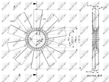 Ventilator radiator (diameter 535mm, numar lame 10) potrivit MAN G90 D0226MF-D0826GF03 09.87-05.95 [2]