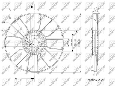 Ventilator radiator potrivit MERCEDES ATEGO 2, AXOR 2, UNIMOG OM900.920-OM924.923 dupa 2000 (diameter 595mm, numar lame 8) [1]