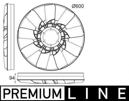 Ventilator radiator (diameter 600mm, numar lame 9) potrivit JOHN DEERE 6000, 7000, 900 4045HL280-6068T2V-CR [1]