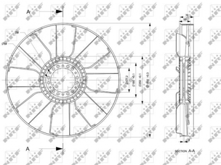 Ventilator radiator (diameter 607mm, numar lame 8) potrivit IVECO EUROCARGO I-III, EUROFIRE II, MAGIRUS 8060.45M-F4AE3681E 01.91-09.15 [3]