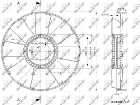 Ventilator radiator potrivit IVECO EUROTECH MH, EUROTECH MP, EUROTECH MT, EUROTRAKKER, STRALIS I; MERCEDES CITARO (O 530), CONECTO (O 345) 8210.42K(TCA)-OM909.921 dupa 1992 (diameter 655mm, numar lame [3]
