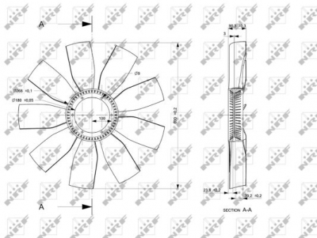 Ventilator radiator (diameter 690mm, numar lame 9) potrivit MERCEDES TOURISMO (O 350) OM446.938 08.95- [1]