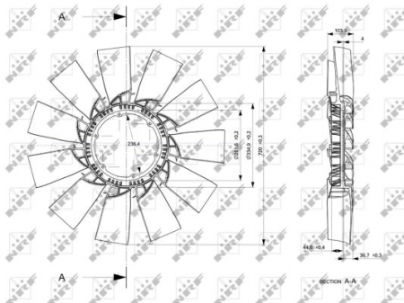 Ventilator radiator potrivit DAF CF 85, XF 105, XF 95 MX265-XF355M dupa 2001 (diameter 720mm, numar lame 11) [3]