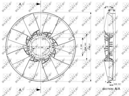 Ventilator radiator (diameter 750mm, numar lame 8) potrivit MERCEDES ACTROS, ACTROS MP2 / MP3, AXOR OM457.937-OM542.969 04.96- [3]