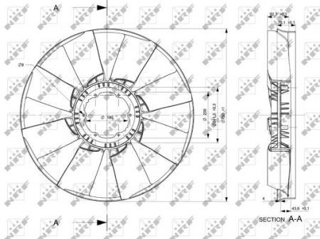 Ventilator radiator potrivit MERCEDES ACTROS, ACTROS MP2 / MP3 OM541.920-OM542.969 dupa 1996 (diameter 750mm, numar lame 8) [3]