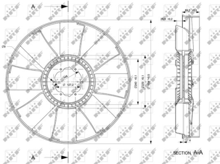 Ventilator radiator (diametru 655mm, numar palete 8) potrivit DAF 75 CF PF183M/PF212M/PF235M 02.98-12.00 [1]