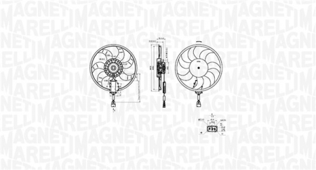 Ventilator - Ventilator radiator Dreapta potrivit AUDI Q7; PORSCHE CAYENNE; VW TOUAREG 2.5D-4.8 09.02-08.15
