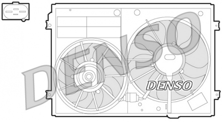 Ventilator - Ventilator radiator Dreapta/Stanga (cu carcasa) potrivit AUDI A3, TT; SEAT ALTEA, ALTEA XL, LEON, TOLEDO III; SKODA OCTAVIA II, SUPERB II; VW BEETLE, CADDY III 1.2-3.6 02.03-07.19