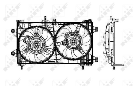 Ventilator radiator Dreapta/Stanga (cu carcasa) potrivit FIAT PUNTO, PUNTO/HATCHBACK 1.8/1.9D 09.99-03.12 [1]