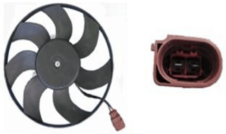 Ventilator - Ventilator radiator Dreapta/Stanga potrivit AUDI A1, A3; SEAT ALTEA, ALTEA XL, IBIZA IV, IBIZA IV SC, LEON, TOLEDO III; SKODA OCTAVIA II, SUPERB II, YETI; VW CADDY III 1.2-3.6 02.03-12.17