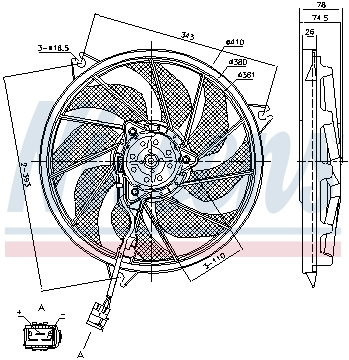 Ventilator - Ventilator radiator PEUGEOT 206, 206 CC, 206 SW 1.1-2.0 dupa 1998