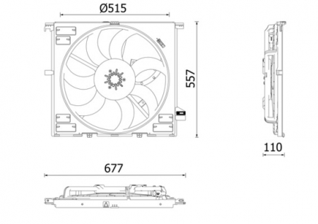 Ventilator radiator potrivit ALFA ROMEO GIULIA, STELVIO 2.0/2.2D 08.16- [2]